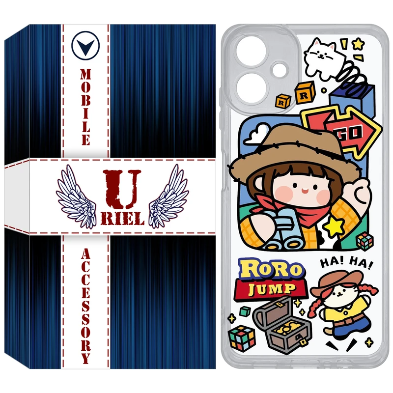 کاور یوریل مدل Clear کد 29 طرح دختر خوشحال مناسب برای گوشی موبایل سامسونگ Galaxy A06