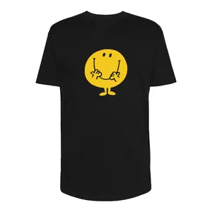 تی شرت لانگ آستین کوتاه زنانه مدل Mr Happy کد Sh096 رنگ مشکی