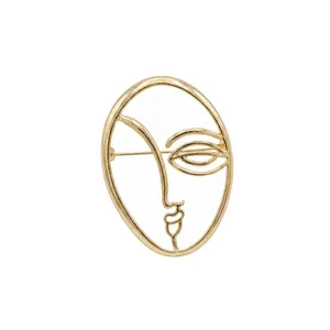 گل سینه زنانه مدل نیم رخ طرح مینیمال