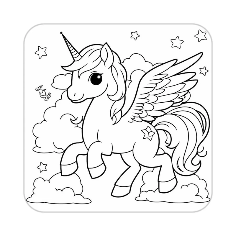 زیر لیوانی کاکتی طرح اسب تک شاخ و یونیکورن مدل mp30312