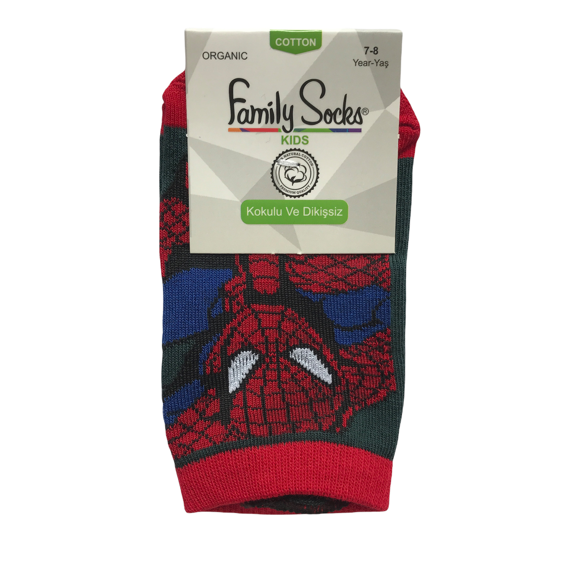 جوراب ساق بلند پسرانه مدل مرد عنکبوتی fbs