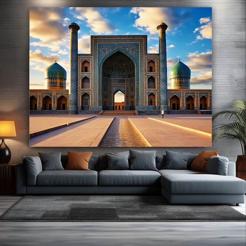 تابلو بوم طرح مخمل  مسجد مدل ایرانی کد PY2074