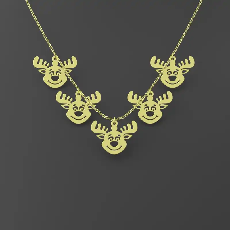 گردنبند طلا 18 عیار زنانه مدوپد مدل گوزن کد RNA11423