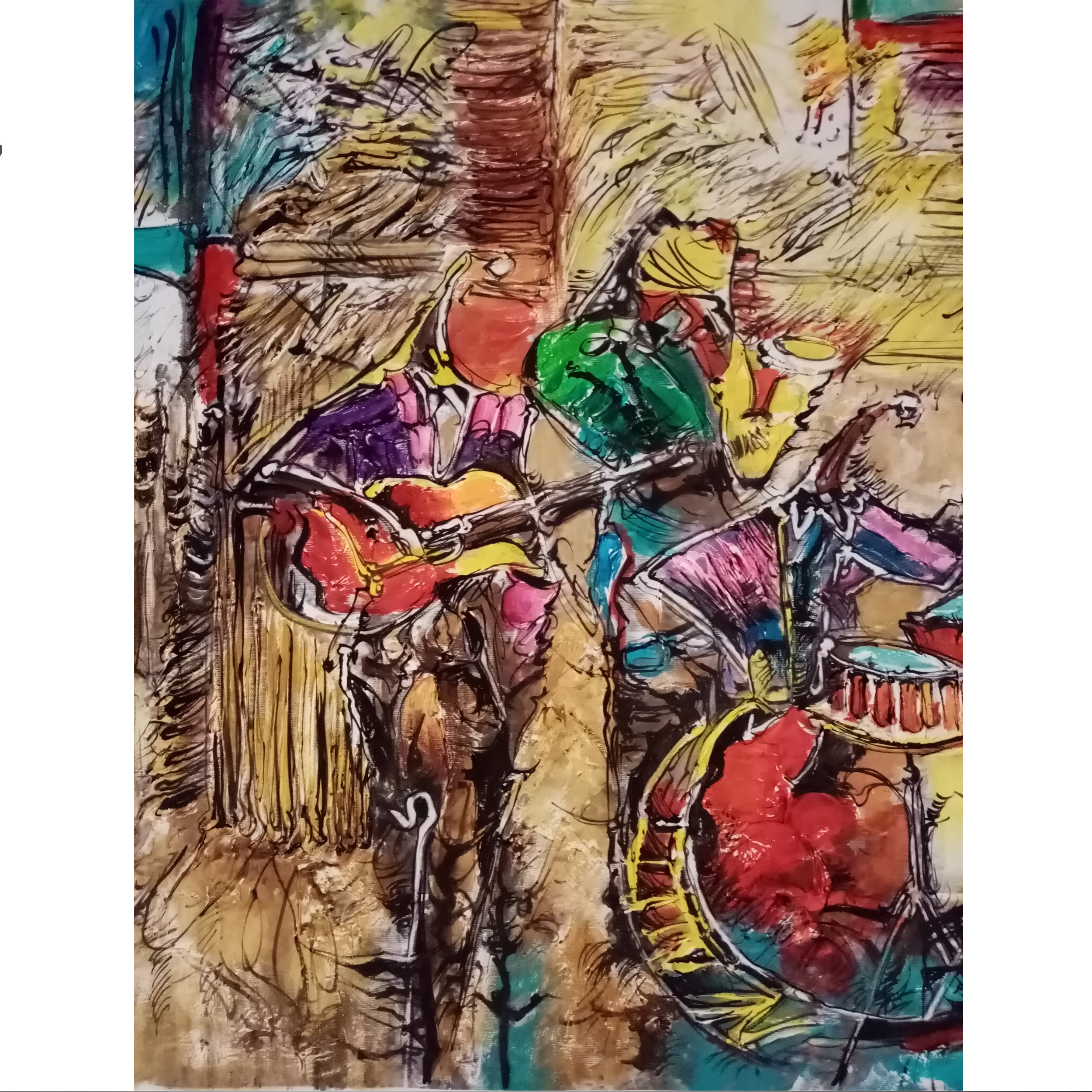 تابلو نقاشی رنگ روغن مدل نوازندگان کد Nh-tp-01