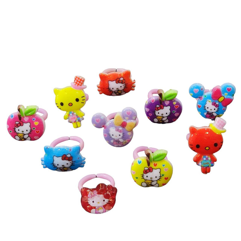 انگشتر دخترانه مدل عروسکی هلو کیتی کد S-BACH12 مجموعه 10 عددی انگشتر دخترانه مدل عروسکی هلو کیتی کد S-BACH12 مجموعه 10 عددی