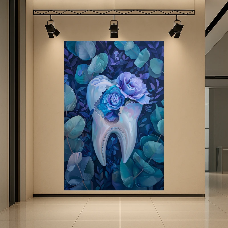 پوستر طرح دندان پزشکی مدل دندان گل دار کد AR3059661