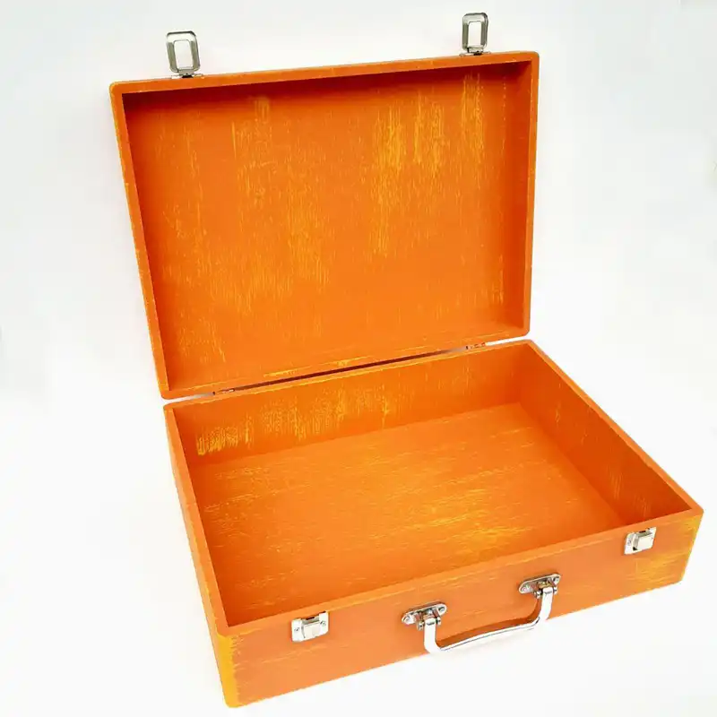 جعبه چوبی مدل چمدان طرح نقشه جهان کد WS203