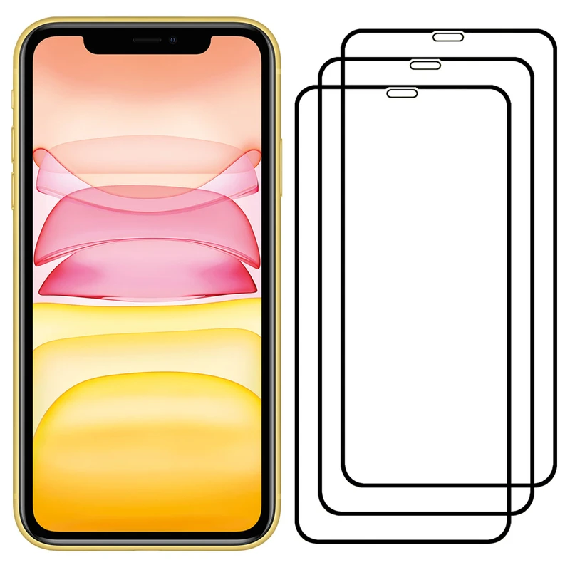 محافظ صفحه نمایش مدل FCG مناسب برای گوشی موبایل اپل iPhone 11 بسته سه عددی