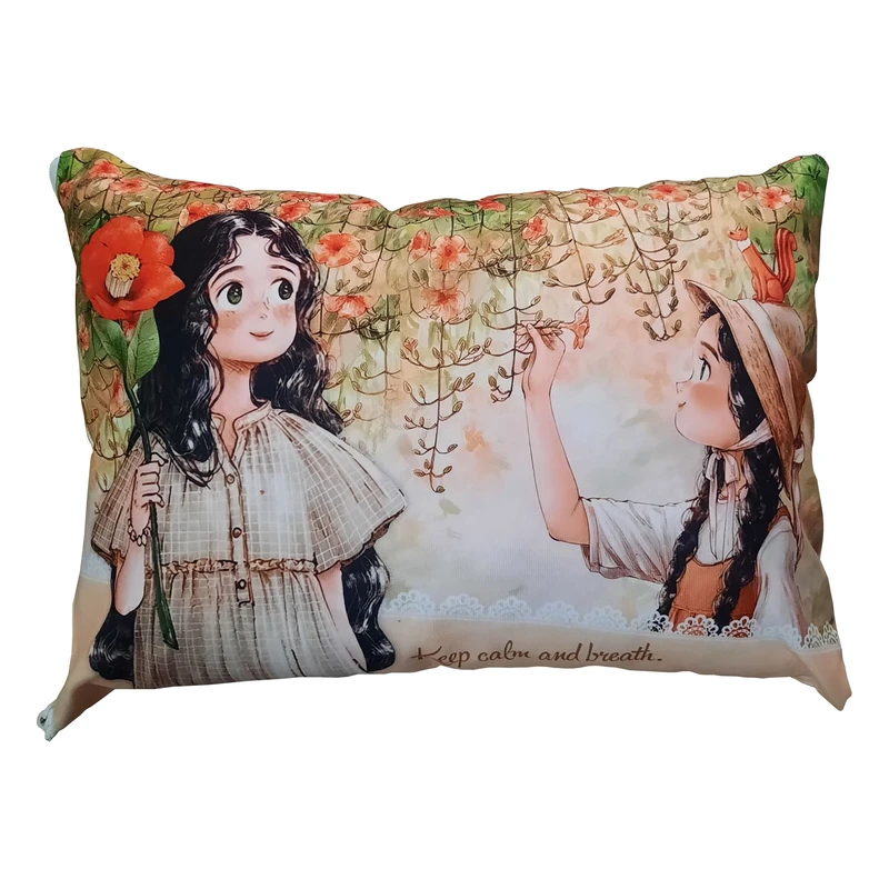 بالش مدل فانتزی دختر گل کد DR35 سایز 45*35 سانتی متر