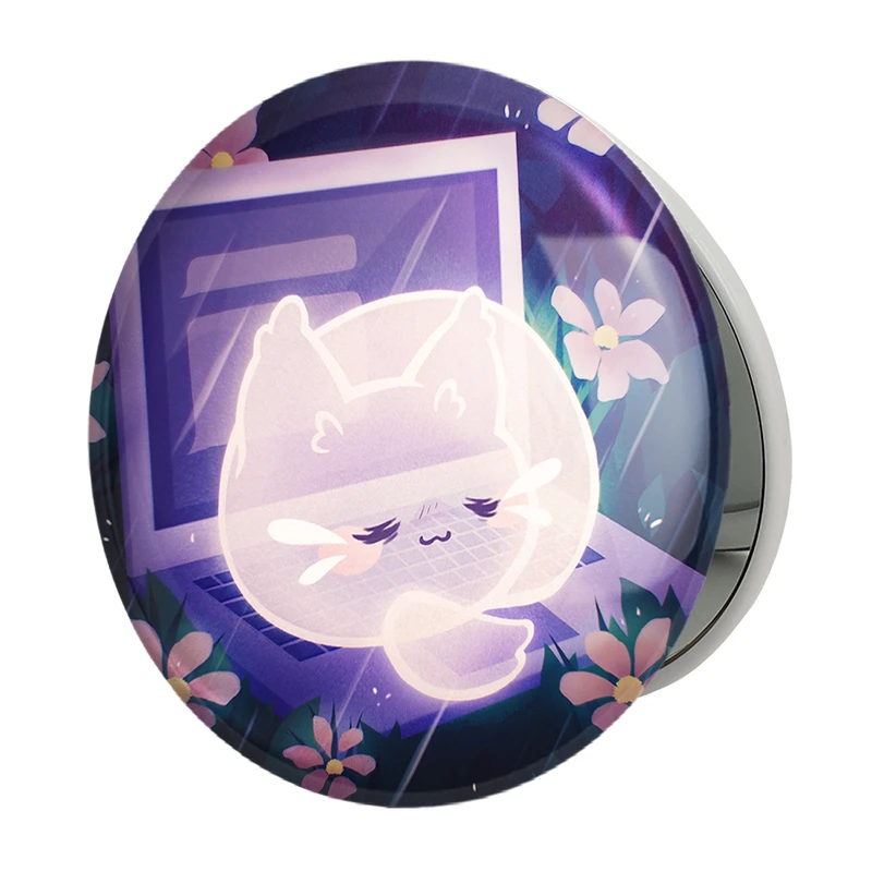 آینه جیبی خندالو طرح گربه حیوانات بامزه مدل تاشو کد 21044 