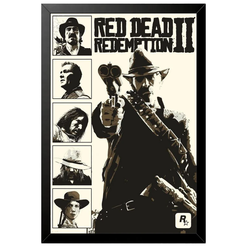 تابلو بکلیت طرح گیمینگ ردد red dead redemption 2 مدل B-po2233 فریم مشکی