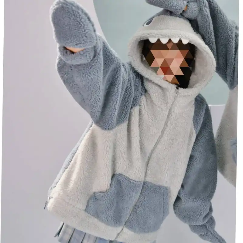 هودی زنانه مدل کوسه پنبه ای