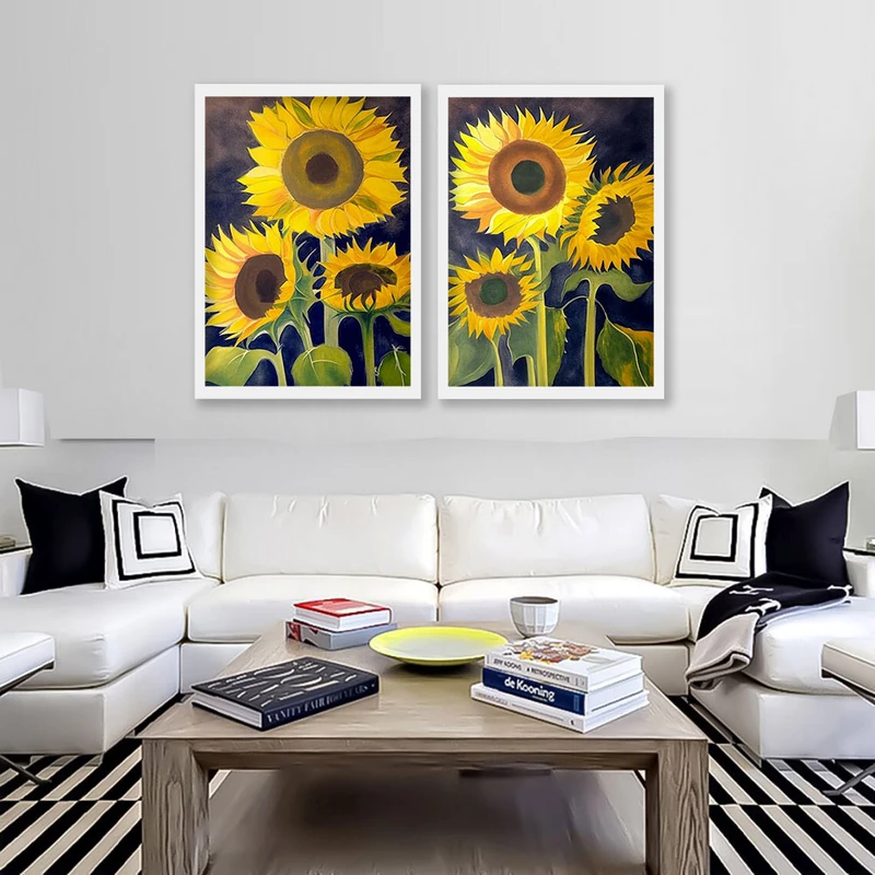 تابلو صبا طرح مدل دکوراتیو کد 153w مجموعه 2 عددی