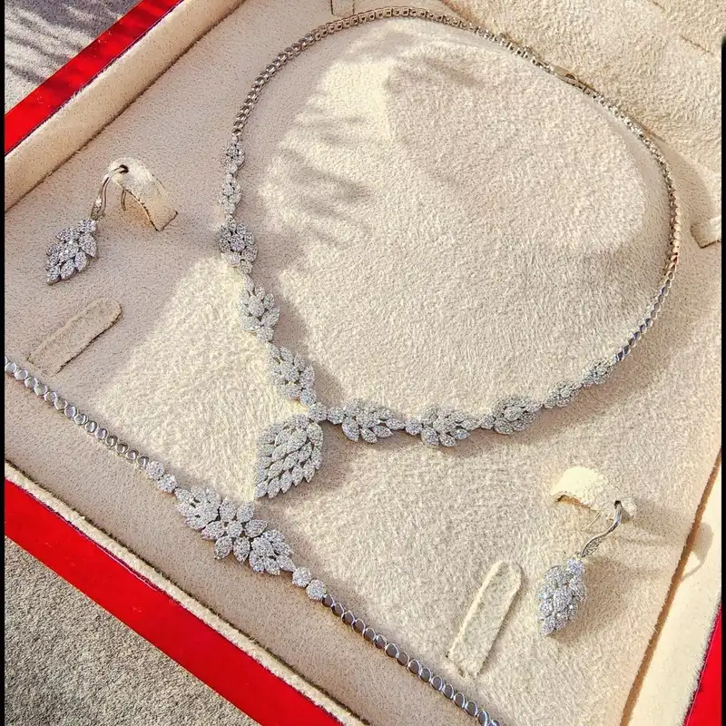 نیم ست نقره زنانه مدل خوشه ی گندم BARF3