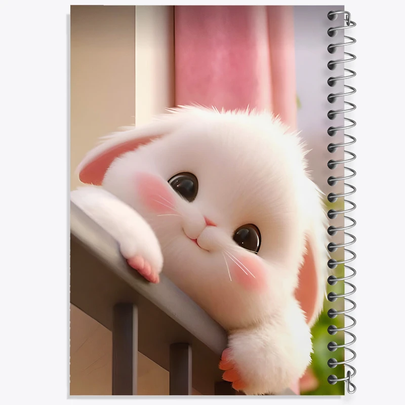 دفتر ژورنال نویسی 50 برگ خندالو مدل نقطه ای طرح خرگوش بامزه کد F5741