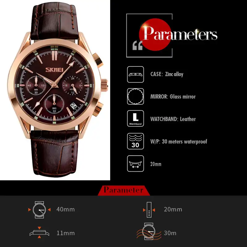 ساعت مچی عقربه ای اسکمی مدل 9127g کد 01 chrono