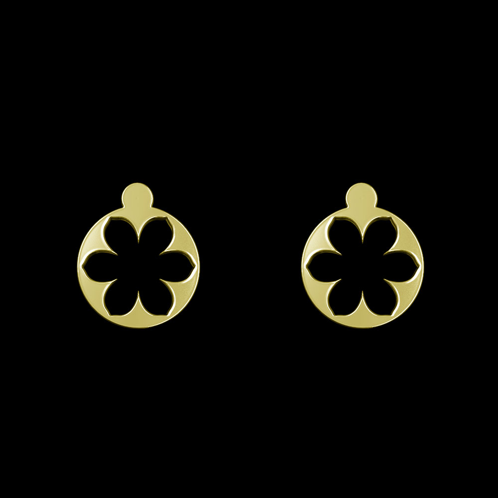 گوشواره طلا 18 عیار زنانه مدوپد مدل گل کد GA1-11006