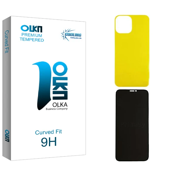 محافظ صفحه نمایش حریم شخصی کولینگ مدل Olka مناسب برای گوشی موبایل اپل iPhone 11 Pro  به همراه محافظ پشت گوشی