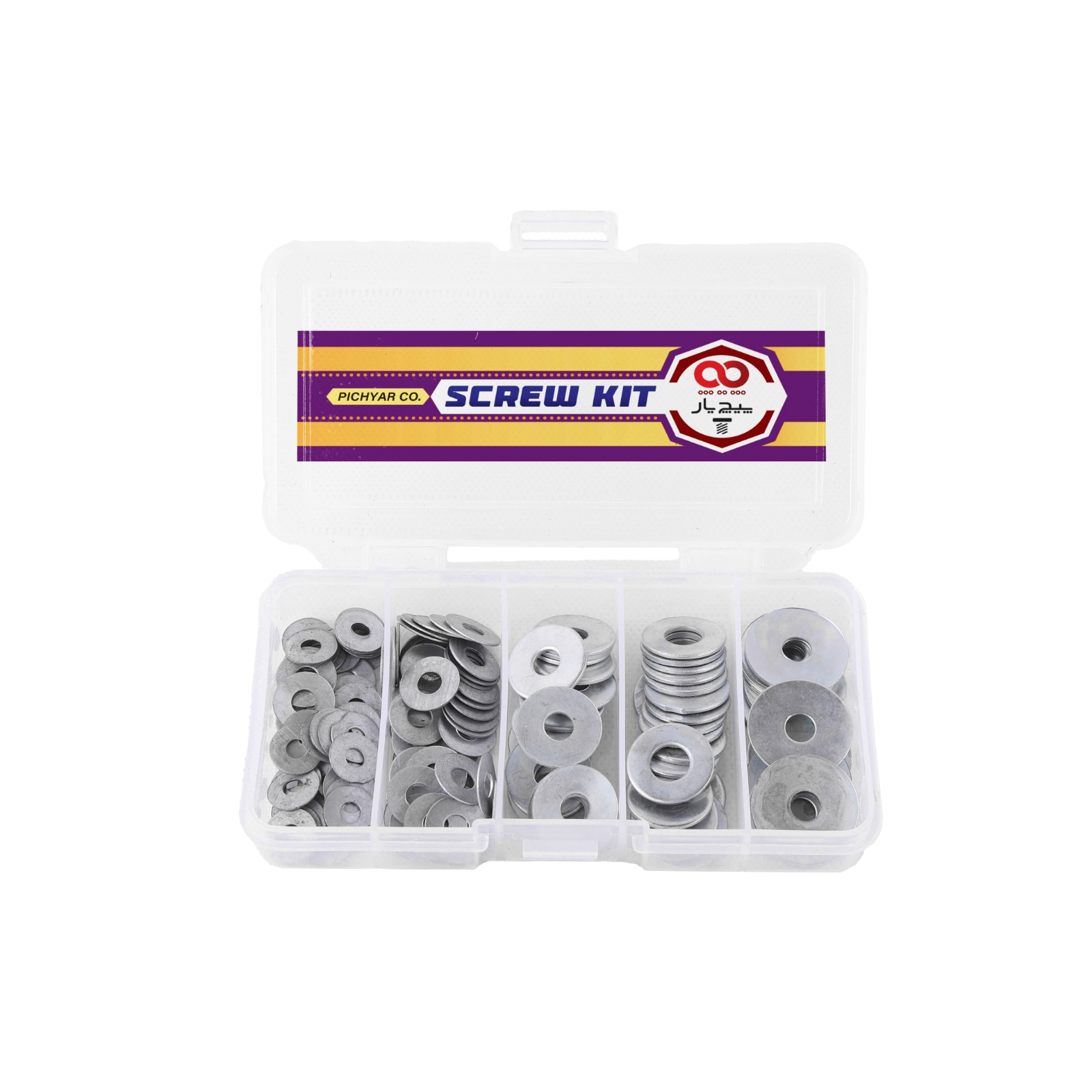 واشر پیچ یار مدل washerkit مجموعه 161 عددی واشر پیچ یار مدل washerkit مجموعه 161 عددی