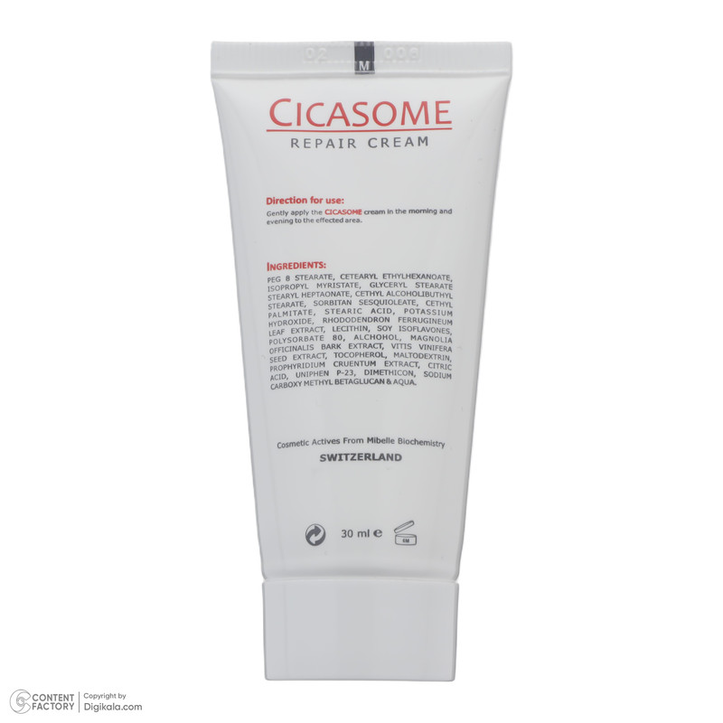 کرم ترمیم کننده فیس دوکس مدل Cicasome مناسب انواع پوست حجم ۳۰ میلی لیتر
