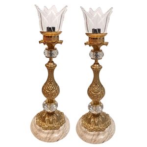 شمعدان برنجی مدل امپراتور کد S-4294 بسته دو عددی
