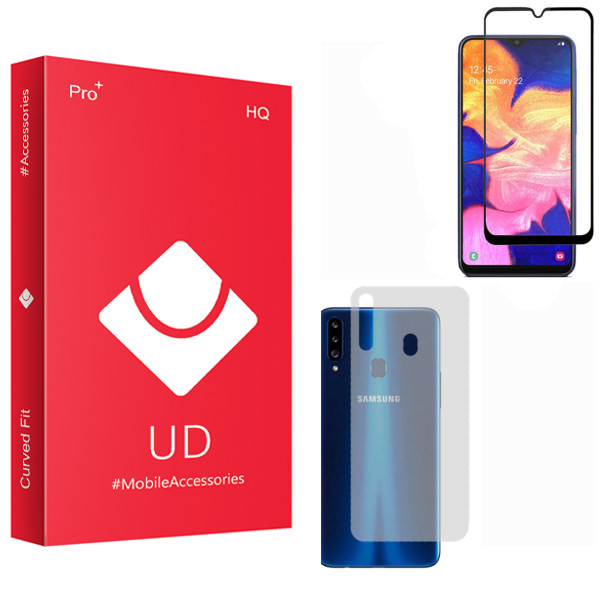 محافظ صفحه نمایش یو دی مدل HQ مناسب برای گوشی موبایل سامسونگ Galaxy A20s به همراه محافظ پشت گوشی