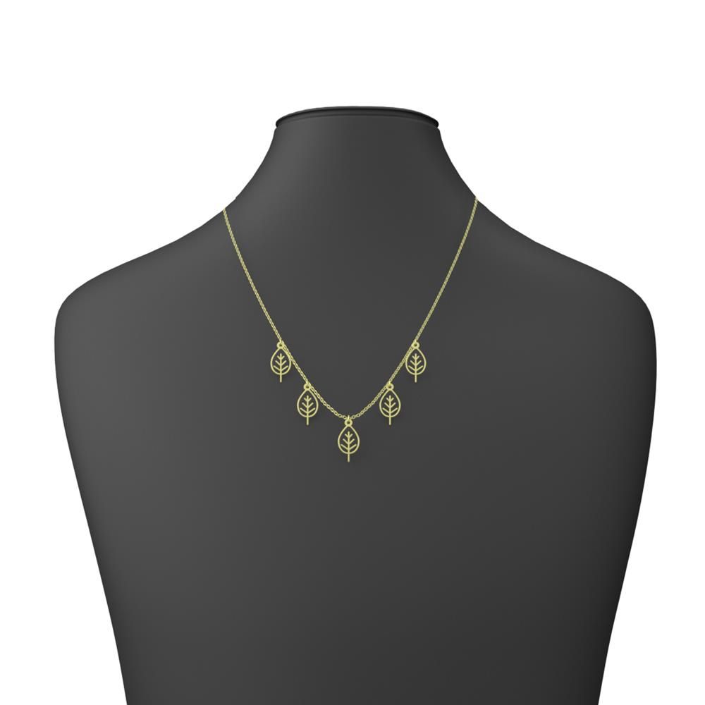 گردنبند طلا 18 عیار زنانه مدوپد مدل برگ کد RNA16023 -  - 3