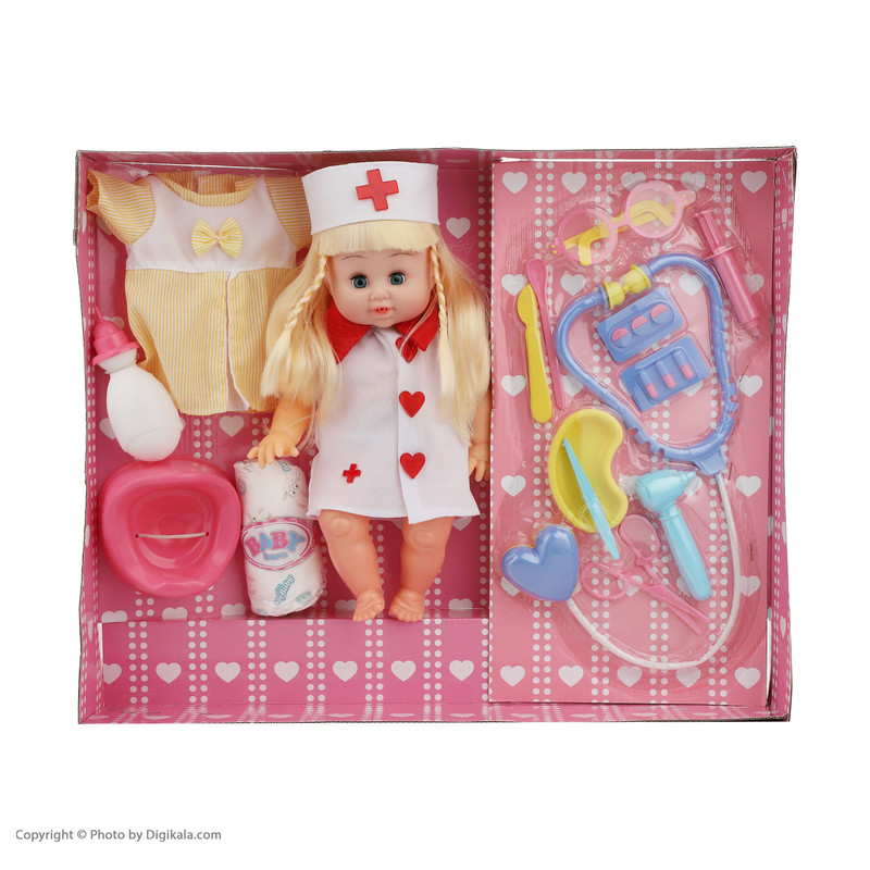 عروسک بیبی بورن طرح پزشک مدل MV644-20 ارتفاع 32 سانتی متر