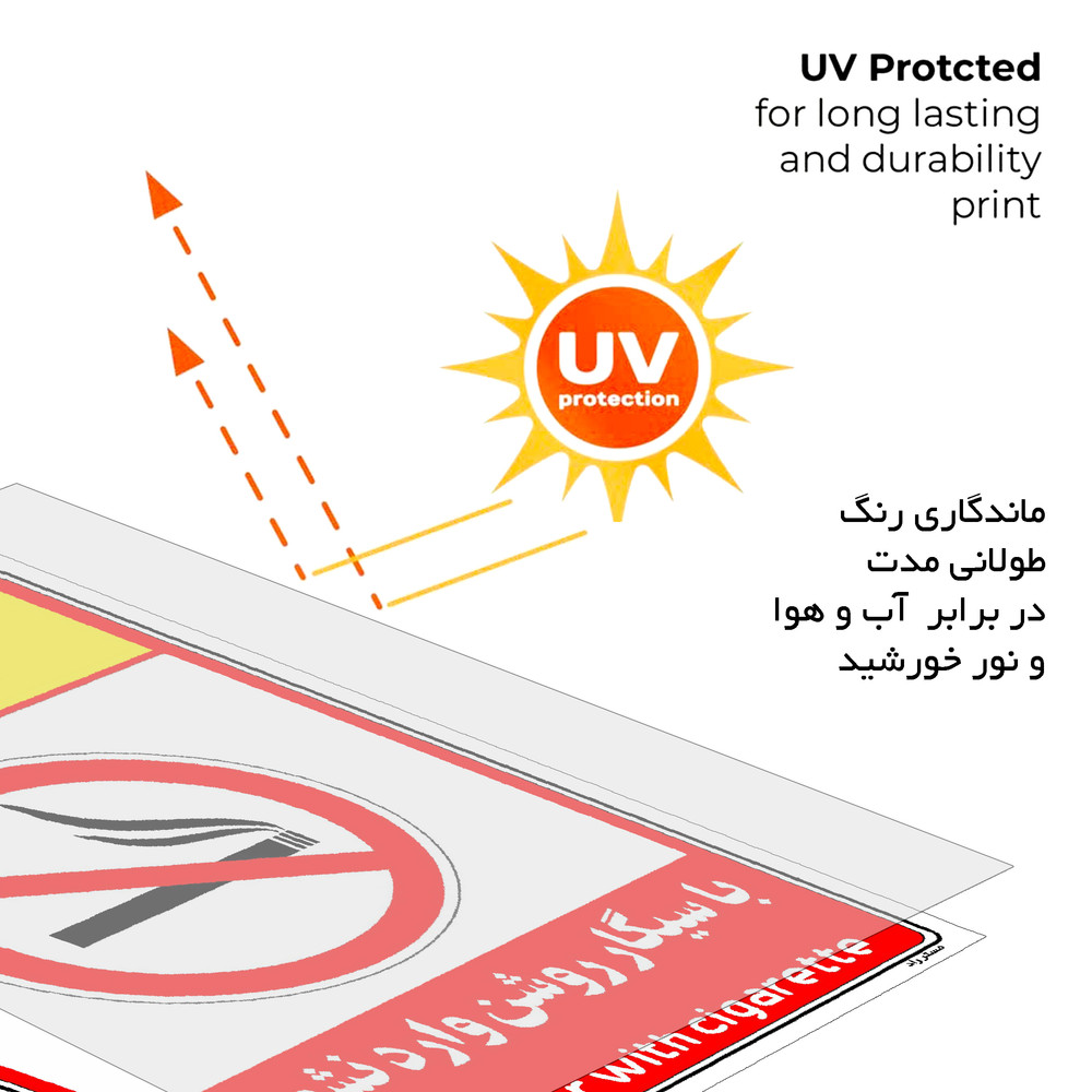 برچسب ایمنی مستر راد طرح با سیگار روشن وارد نشوید مدل HSE-OSHA-1003