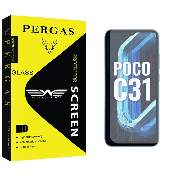 محافظ صفحه نمایش وایلی نایس مدل Pergas Glass مناسب برای گوشی موبایل شیائومی Poco C31
