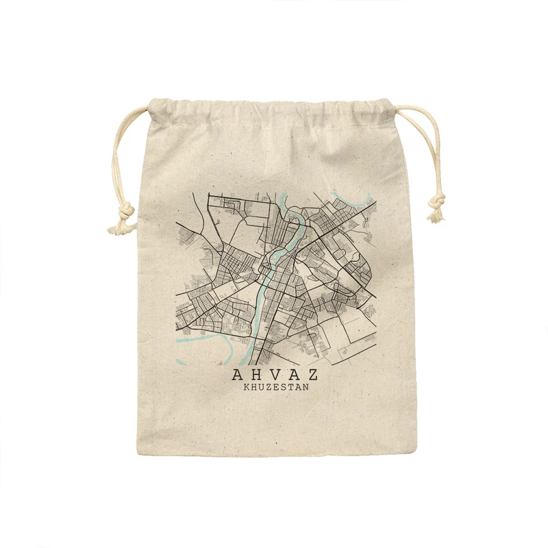 کیسه نان و سبزی ترمه طراحان ایده مدل نقشه شهر اهواز کد map0507 - M سایز 23x33 سانتی متر