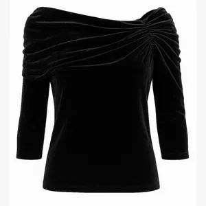 بلوز آستین سه ربع یقه باز زنانه مدل آرشال 684