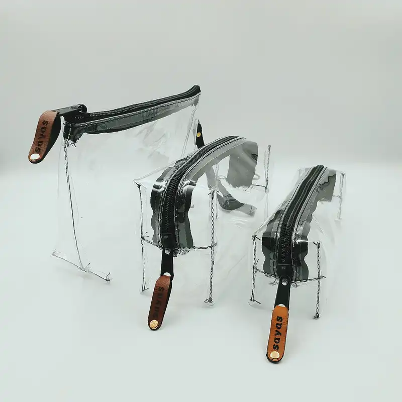 کیف لوازم آرایش زنانه مدل شفاف بسته 3 عددی