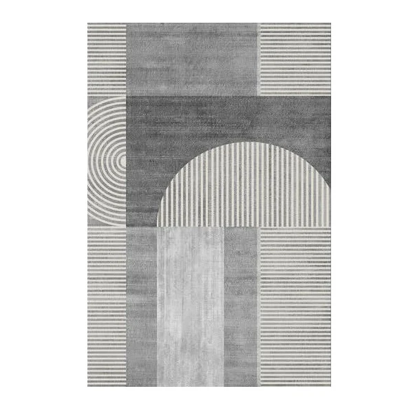 فرش ماشینی 1200 شانه زمینه خاکستری حاشیه طوسی مدل فرشینه 