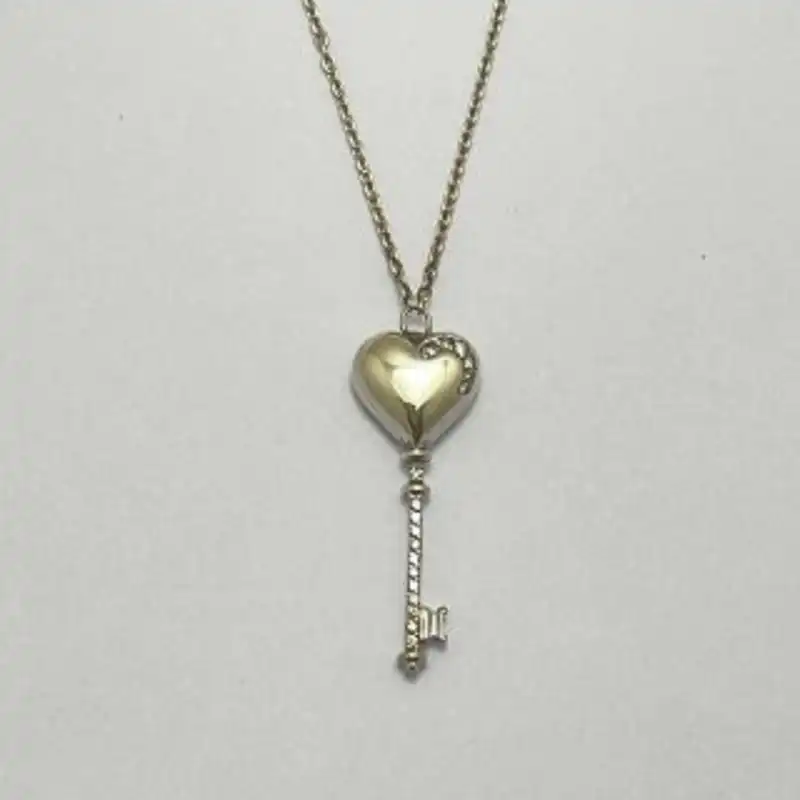 گردنبند طلا 18 عیار زنانه مدل GA005 طرح کلید طرح قلب