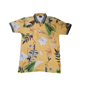 پولوشرت آستین کوتاه مردانه مدل گل وبرگ