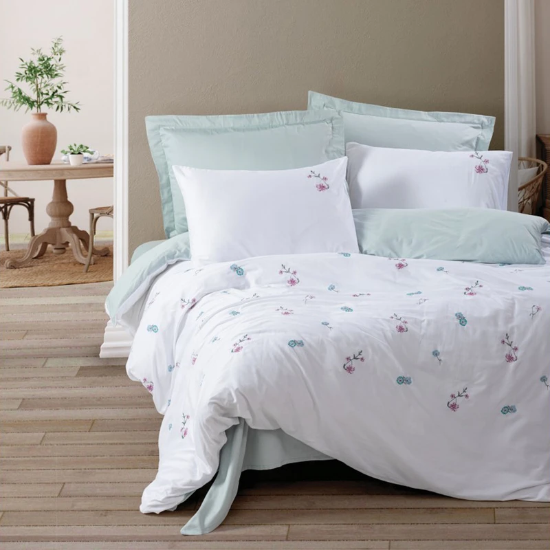 سرویس روتختی کاتن باکس مدل Brode Saten ella mint دو نفره 6 تکه