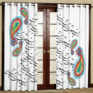 پرده مدل شعر و بته جقه هازان پانچی کد 1366 سایز 140x200 سانتی متر