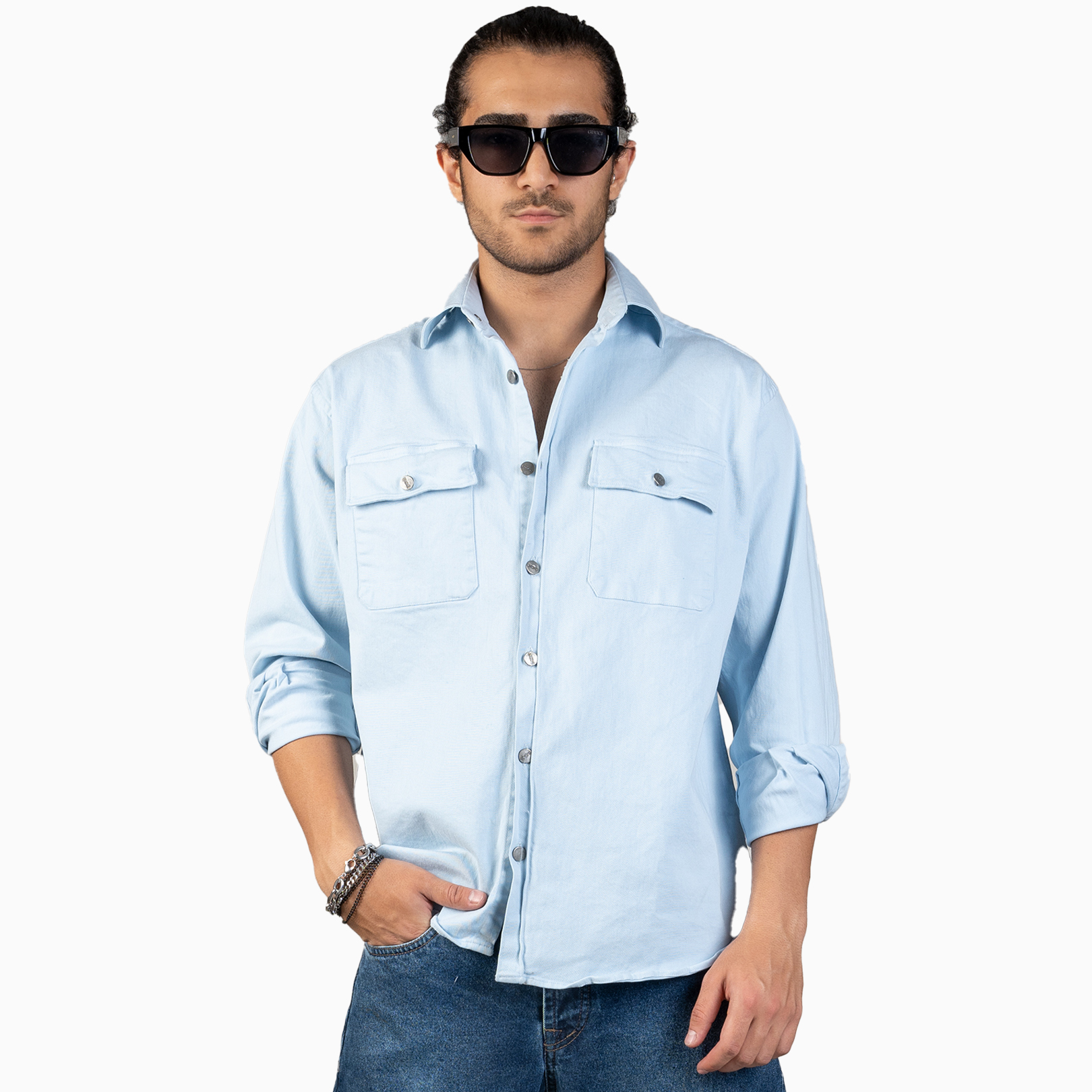 نکته خرید - قیمت روز پیراهن آستین بلند مردانه ان سی نو مدل جردن رنگ آبی آسمانی خرید