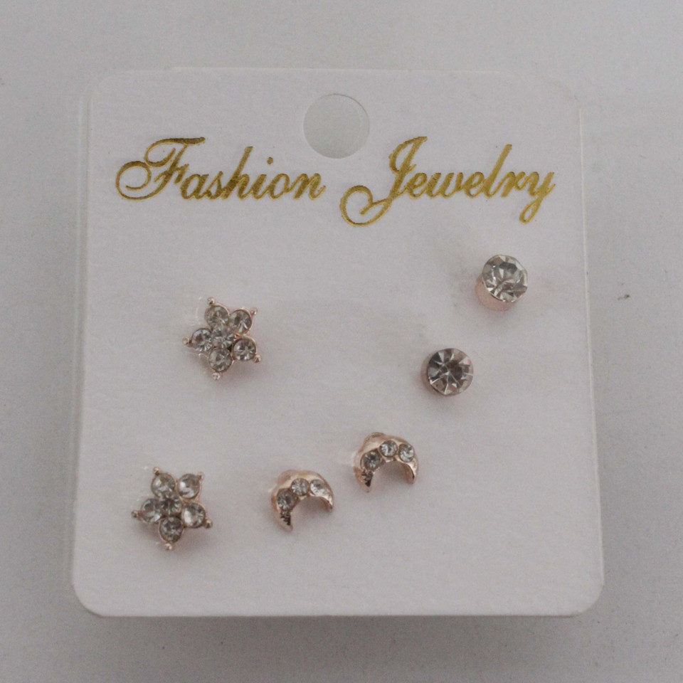 گوشواره زنانه مدل آریا میخی کد 27 مجموعه سه عددی