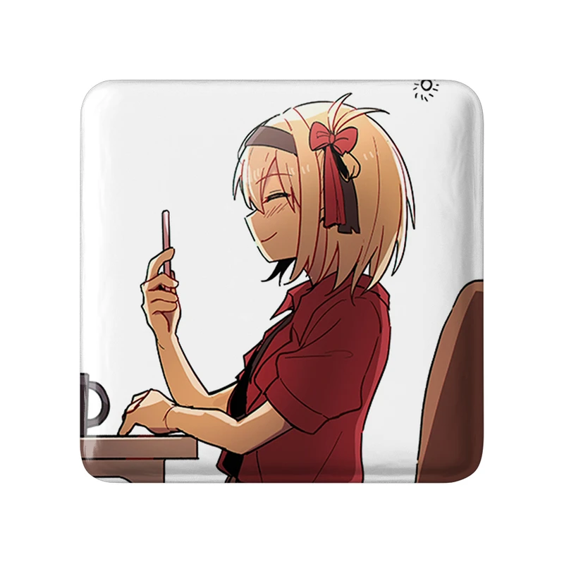 مگنت خندالو طرح چیساتو انیمه لیکوریس ریکویل Lycoris Recoil  مدل مربعی کد 22962