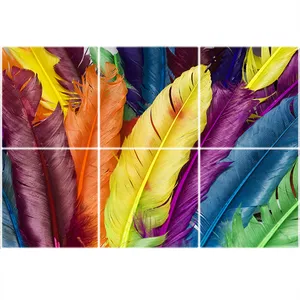 تایل سقفی آسمان مجازی طرح پرها کد 1420-6 سایز 60x60 سانتی متر مجموعه 6 عددی