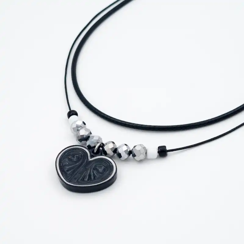 گردنبند زنانه مدل قلب دست ساز کد N007