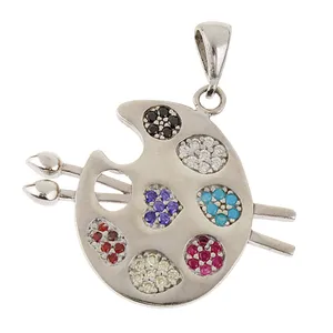 آویز گردنبند زنانه مدل پالت نقاشی کد Rk-2020