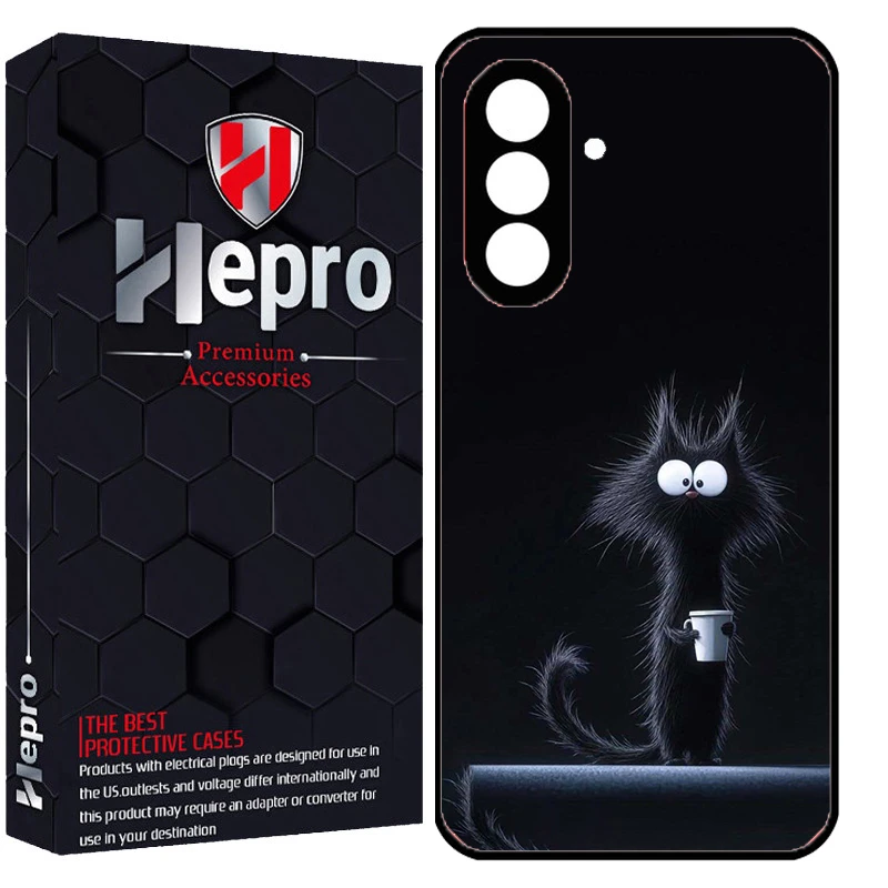 کاور هپرو طرح گربه سیاه کد Dimo-808 مناسب برای گوشی موبایل سامسونگ Galaxy A17