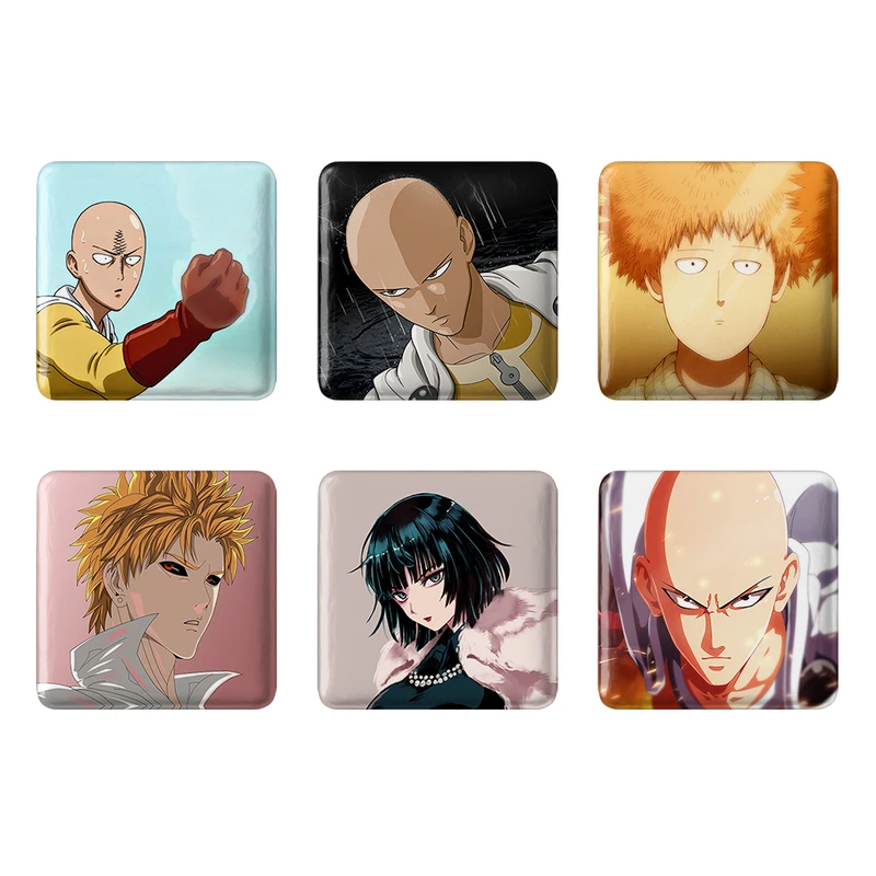 مگنت خندالو مدل انیمه مرد تک مشتی One Punch Man کد 451B مجموعه 6 عددی
