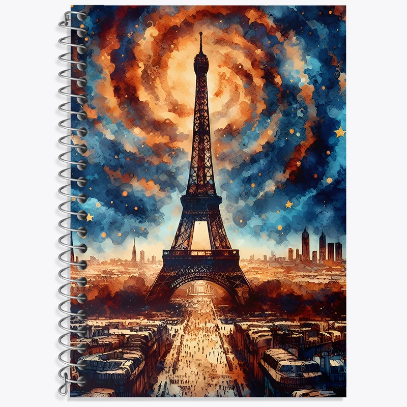 دفتر زبان 50 برگ خندالو مدل سه خط طرح برج ایفل کد N3408