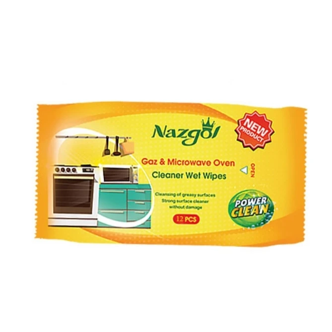 عکس شماره 2 : دستمال مرطوب گاز پاک کن نازگل مدل 001 بسته 12 عددی