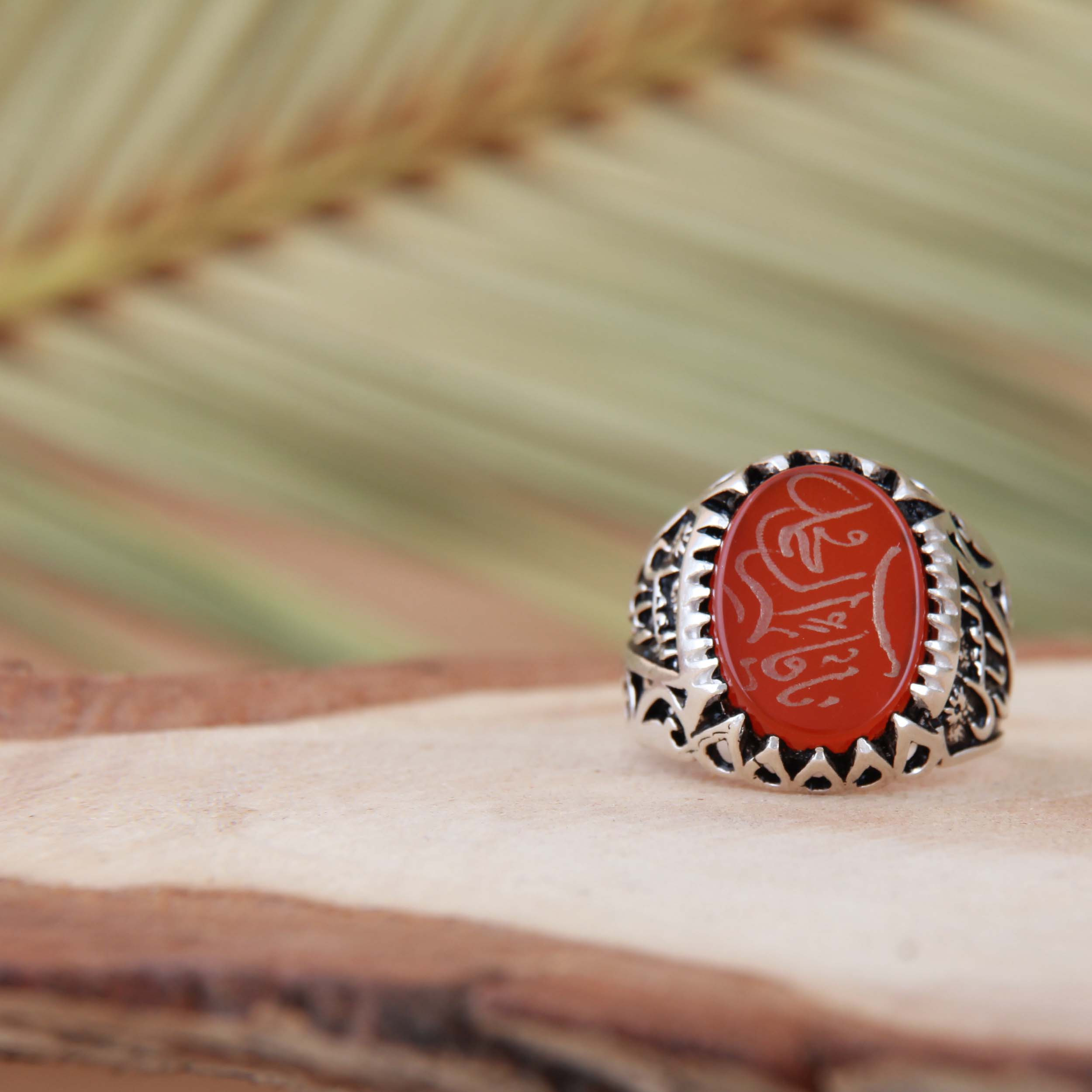 انگشتر نقره مردانه بازرگانی میلادی مدل رکاب سیلندری عقیق کد AM_4320