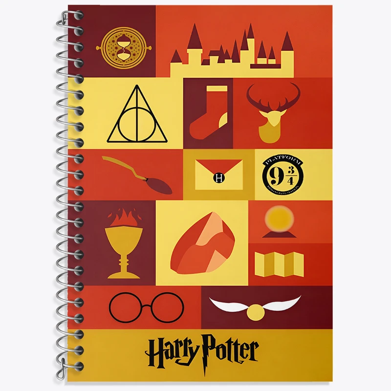 دفتر زبان 50 برگ خندالو مدل سه خط طرح هری پاتر (Harry Potter) کد N3149